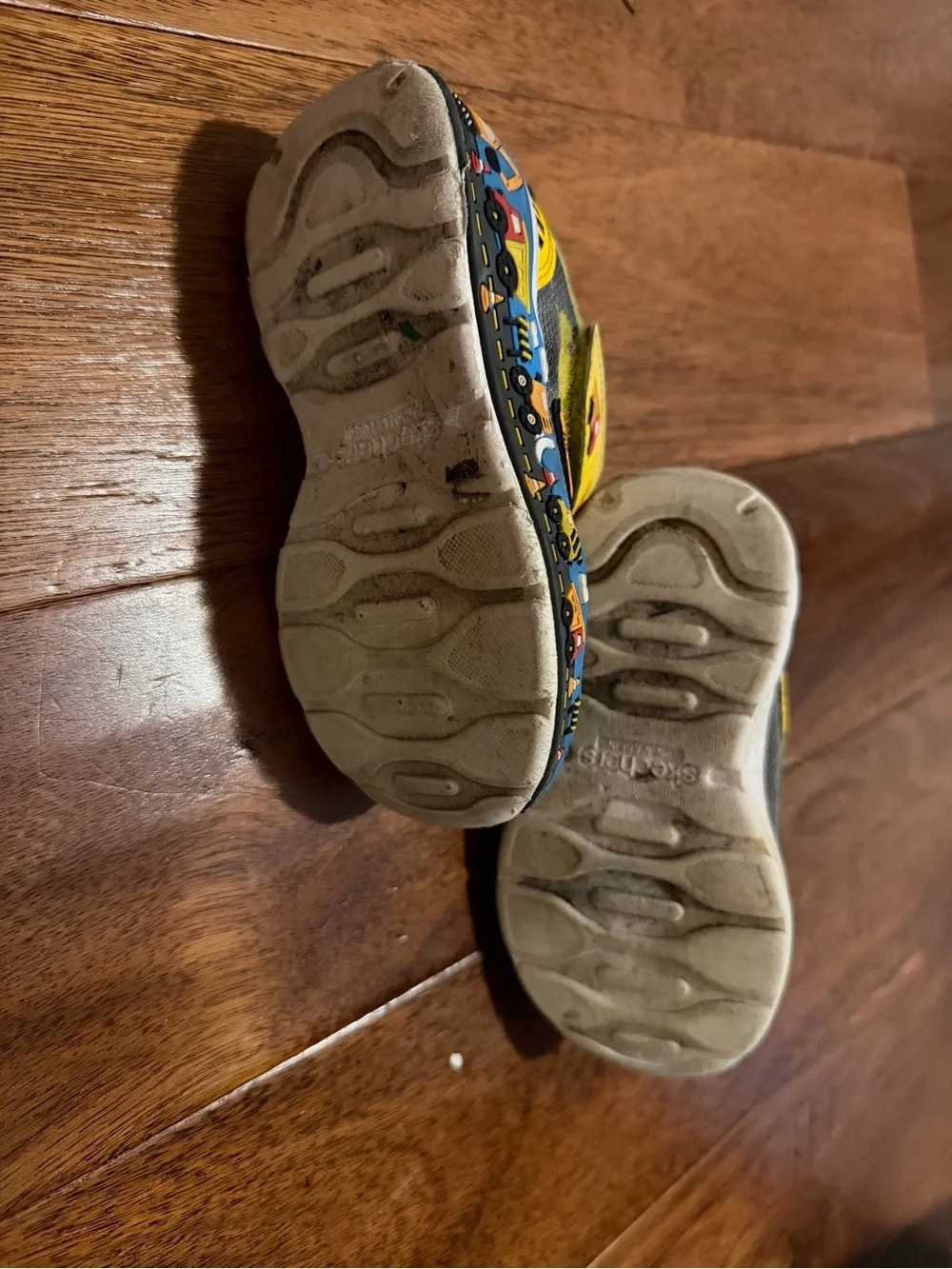 Skechers Kids Gray and Yellow Hook-and-Loop Sneaker
